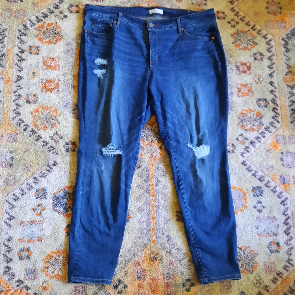 Loft size 20 distressed skinny jeans